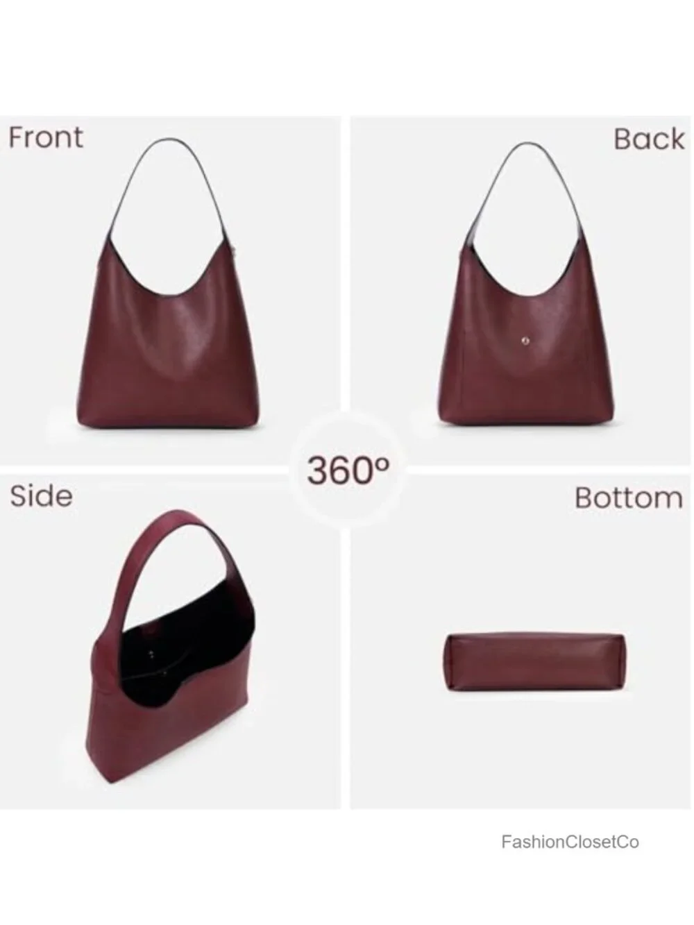 Faux Suede Hobo Bag Vegan Leather Shoulder Bag with Cherry Charm Slouchy Tote